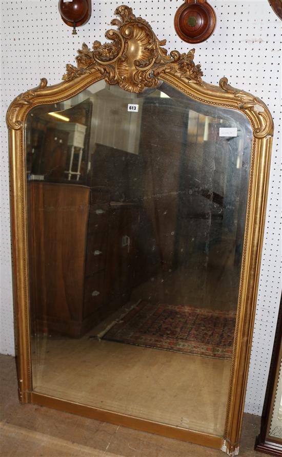 Gilt frame overmantel mirror